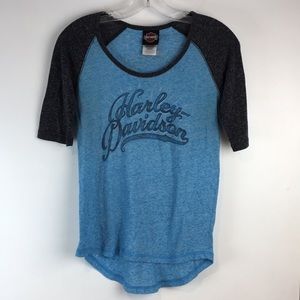 Harley Davidson Heather’s blue t-shirt